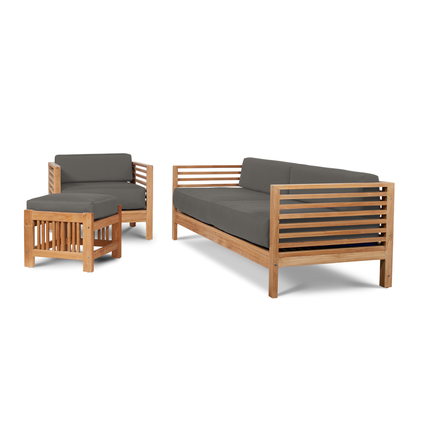 Summer Teak Outdoor Sofa with Sunbrella® Canvas Cushion