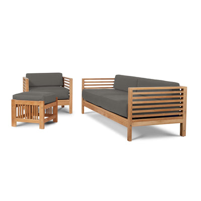 Summer Teak Outdoor Sofa with Sunbrella® Canvas Cushion