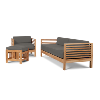 Summer Teak Outdoor Sofa with Sunbrella® Canvas Cushion