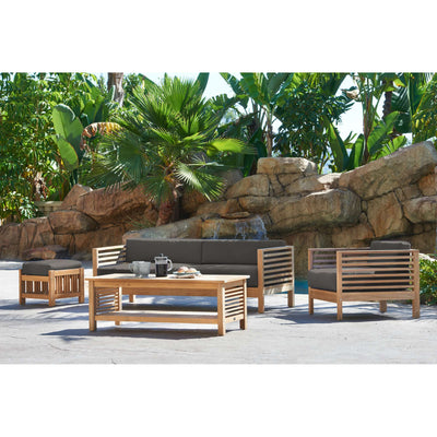 Summer Teak Outdoor Sofa with Sunbrella® Canvas Cushion
