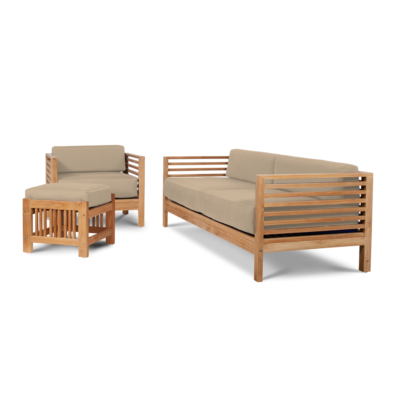 Summer Teak Outdoor Sofa with Sunbrella® Canvas Cushion