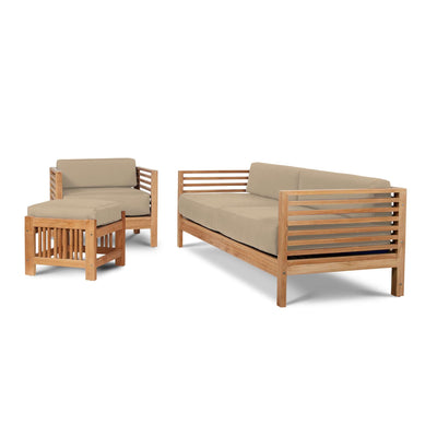 Summer Teak Outdoor Sofa with Sunbrella® Canvas Cushion