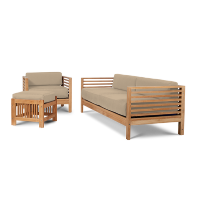 Summer Teak Outdoor Sofa with Sunbrella® Canvas Cushion