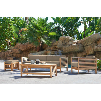 Summer Teak Outdoor Sofa with Sunbrella® Canvas Cushion