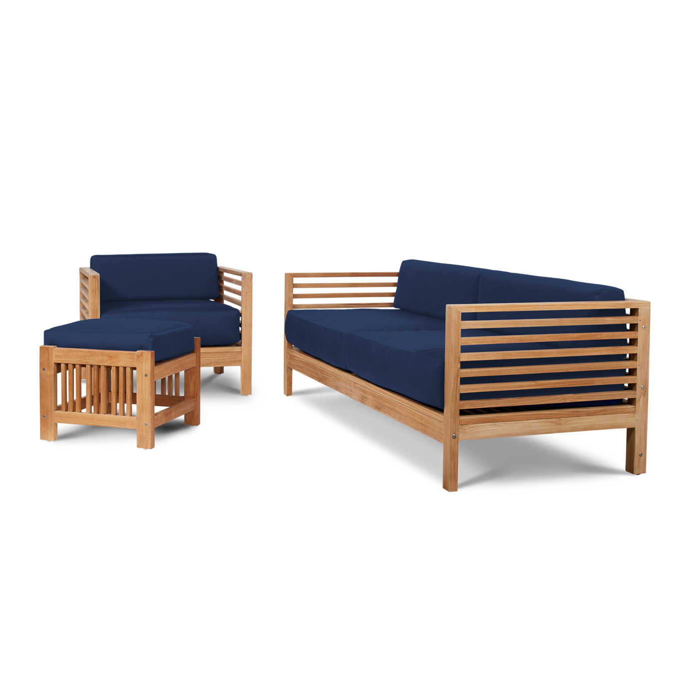 Summer Teak Outdoor Sofa with Sunbrella® Canvas Cushion