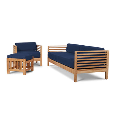 Summer Teak Outdoor Sofa with Sunbrella® Canvas Cushion