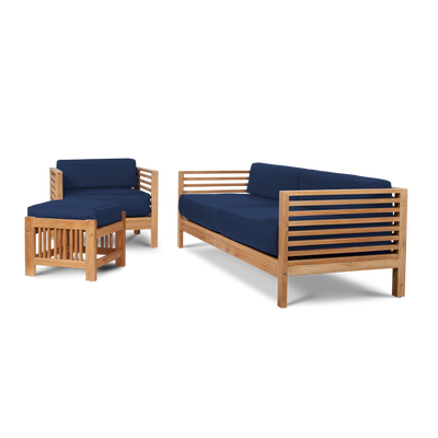 Summer Teak Outdoor Sofa with Sunbrella® Canvas Cushion