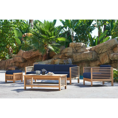 Summer Teak Outdoor Sofa with Sunbrella® Canvas Cushion