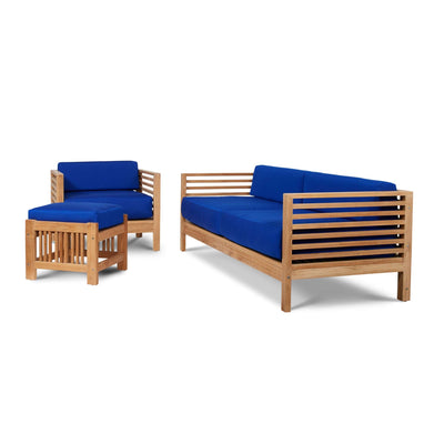 Summer Teak Outdoor Sofa with Sunbrella® Canvas Cushion