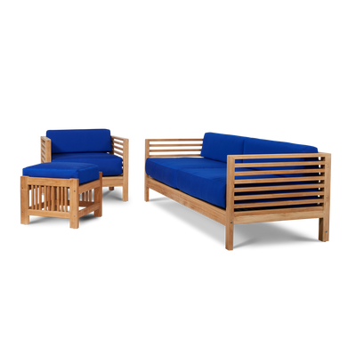 Summer Teak Outdoor Sofa with Sunbrella® Canvas Cushion
