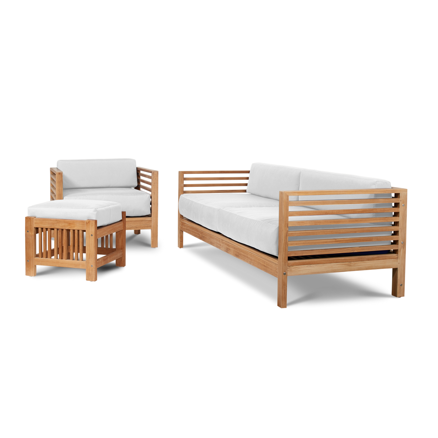 Summer Teak Outdoor Sofa with Sunbrella® Canvas Cushion