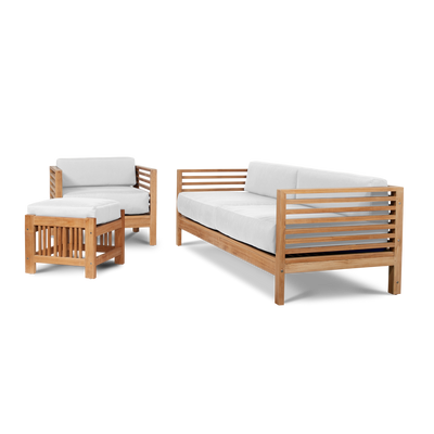 Summer Teak Outdoor Sofa with Sunbrella® Canvas Cushion