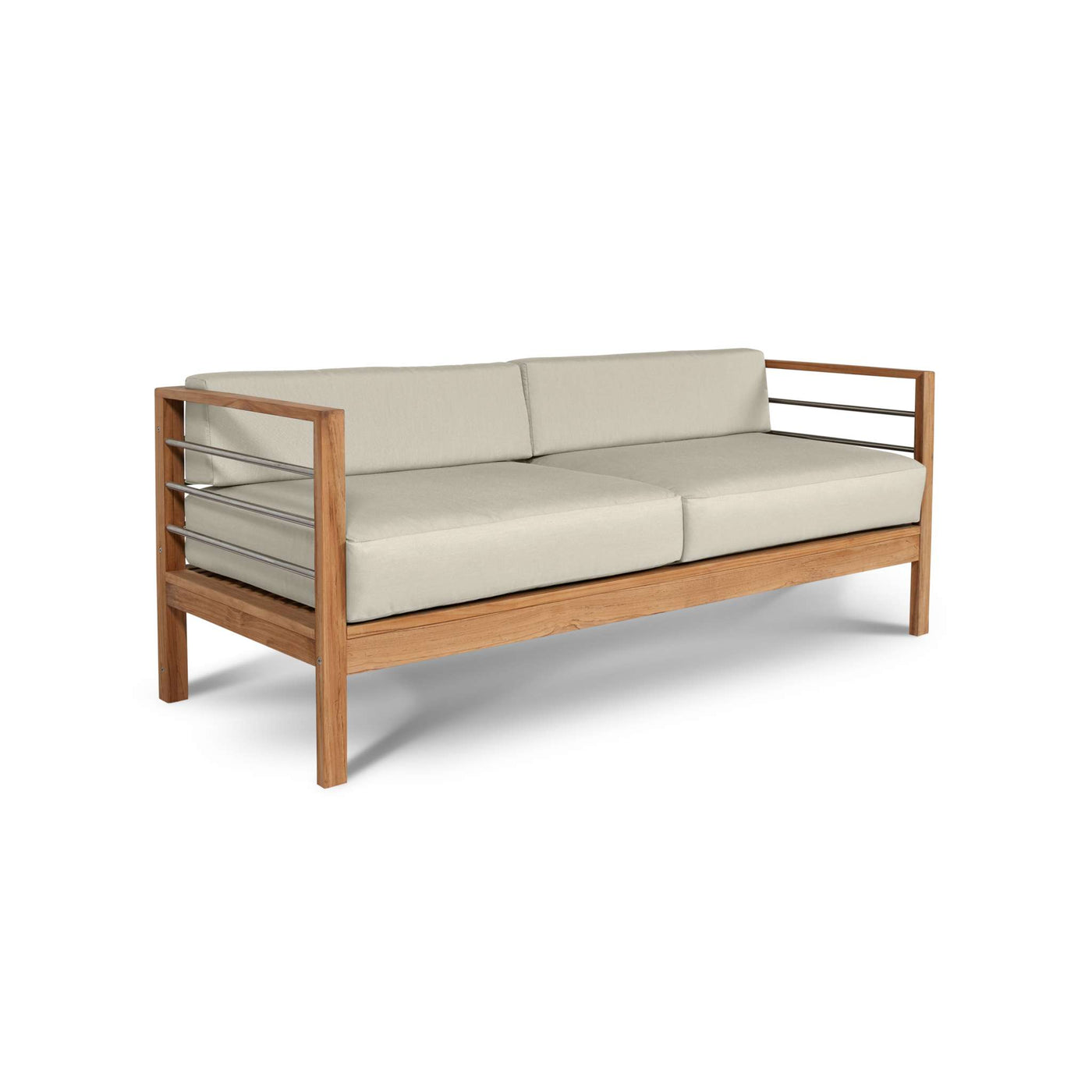 SoHo Teak Outdoor Sofa with Sunbrella® Canvas Cushion