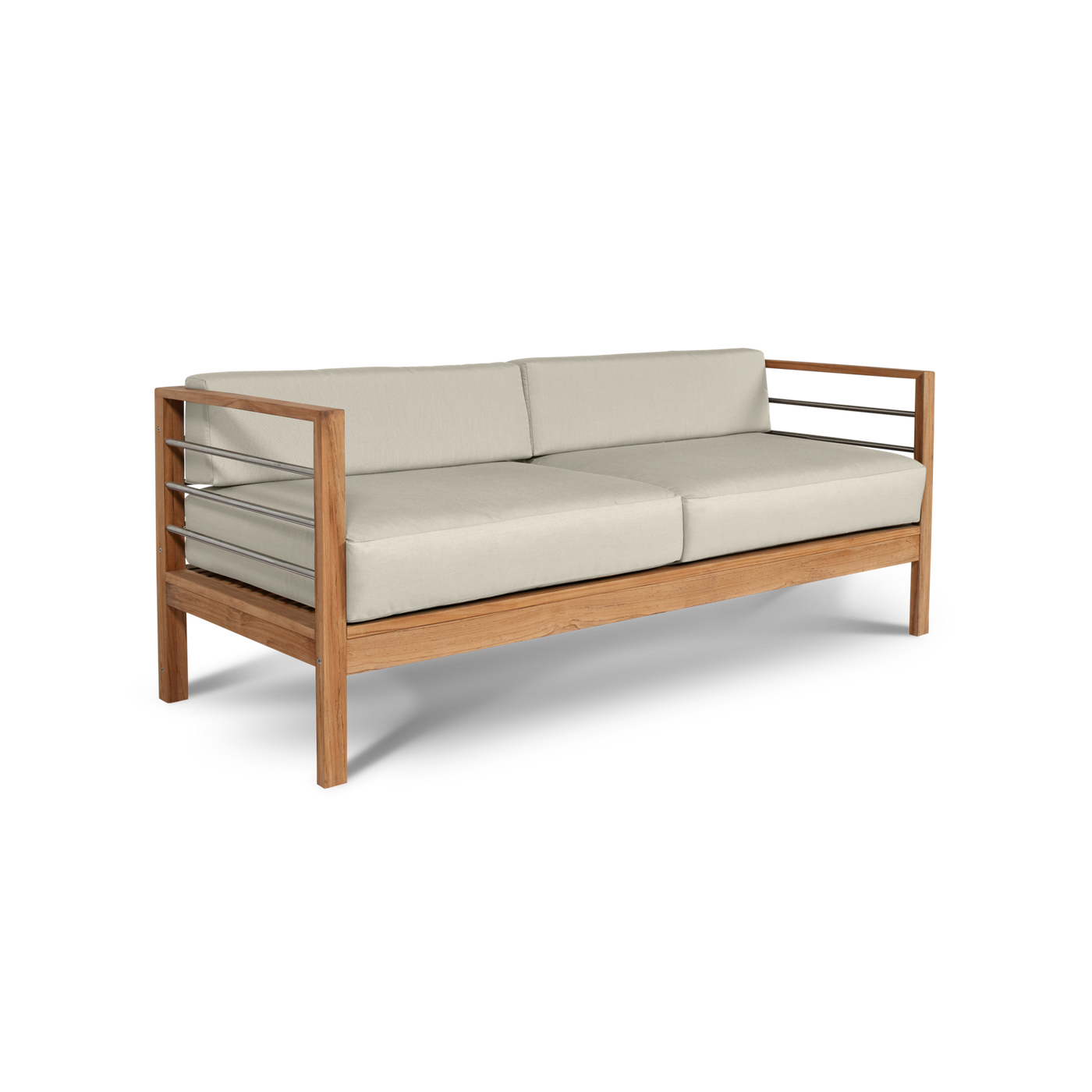 SoHo Teak Outdoor Sofa with Sunbrella® Canvas Cushion