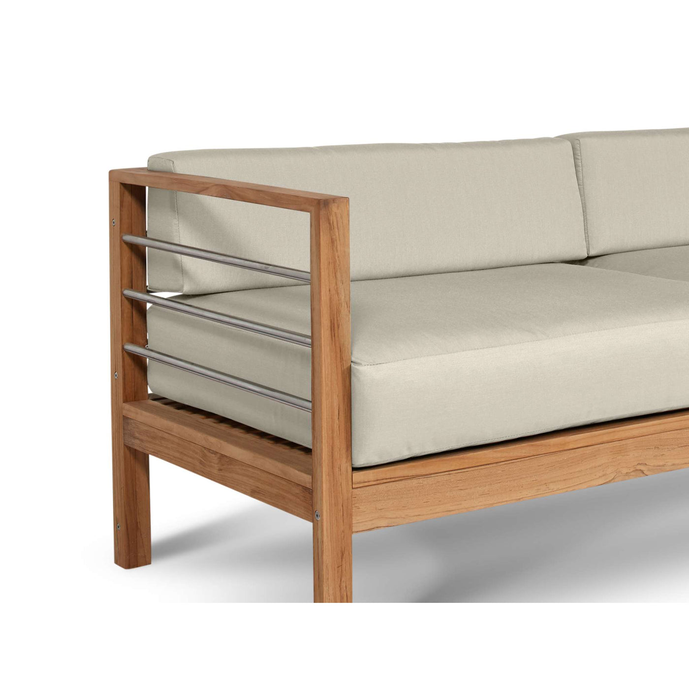 SoHo Teak Outdoor Sofa with Sunbrella® Canvas Cushion