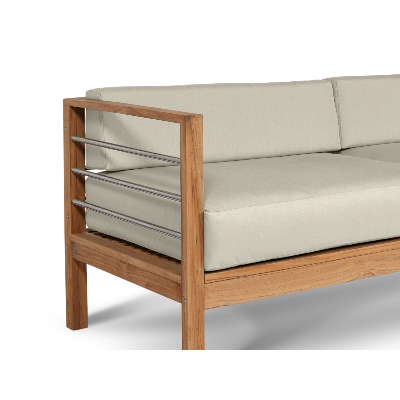 SoHo Teak Outdoor Sofa with Sunbrella® Canvas Cushion