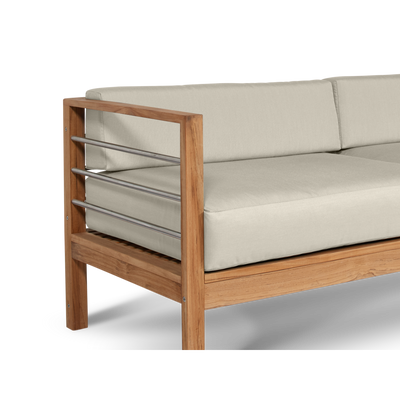 SoHo Teak Outdoor Sofa with Sunbrella® Canvas Cushion