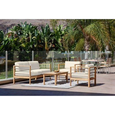 SoHo Teak Outdoor Sofa with Sunbrella® Canvas Cushion