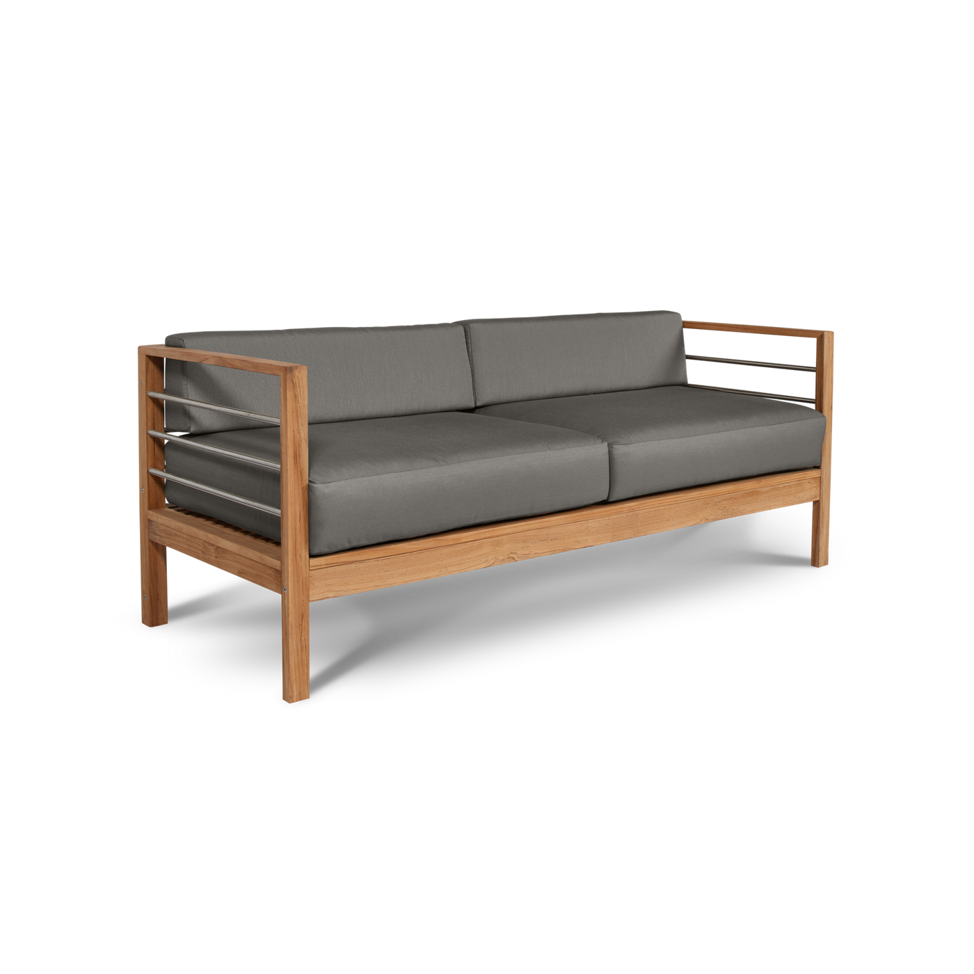 SoHo Teak Outdoor Sofa with Sunbrella® Canvas Cushion