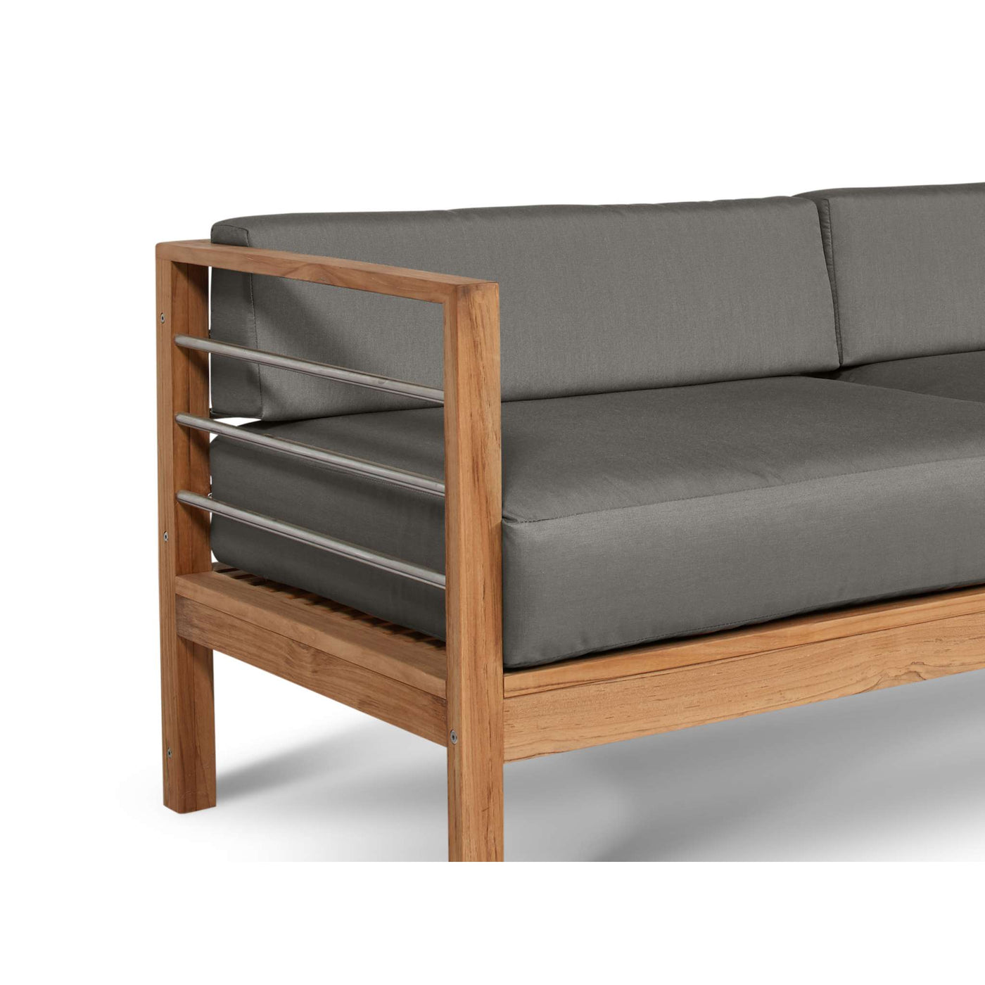 SoHo Teak Outdoor Sofa with Sunbrella® Canvas Cushion