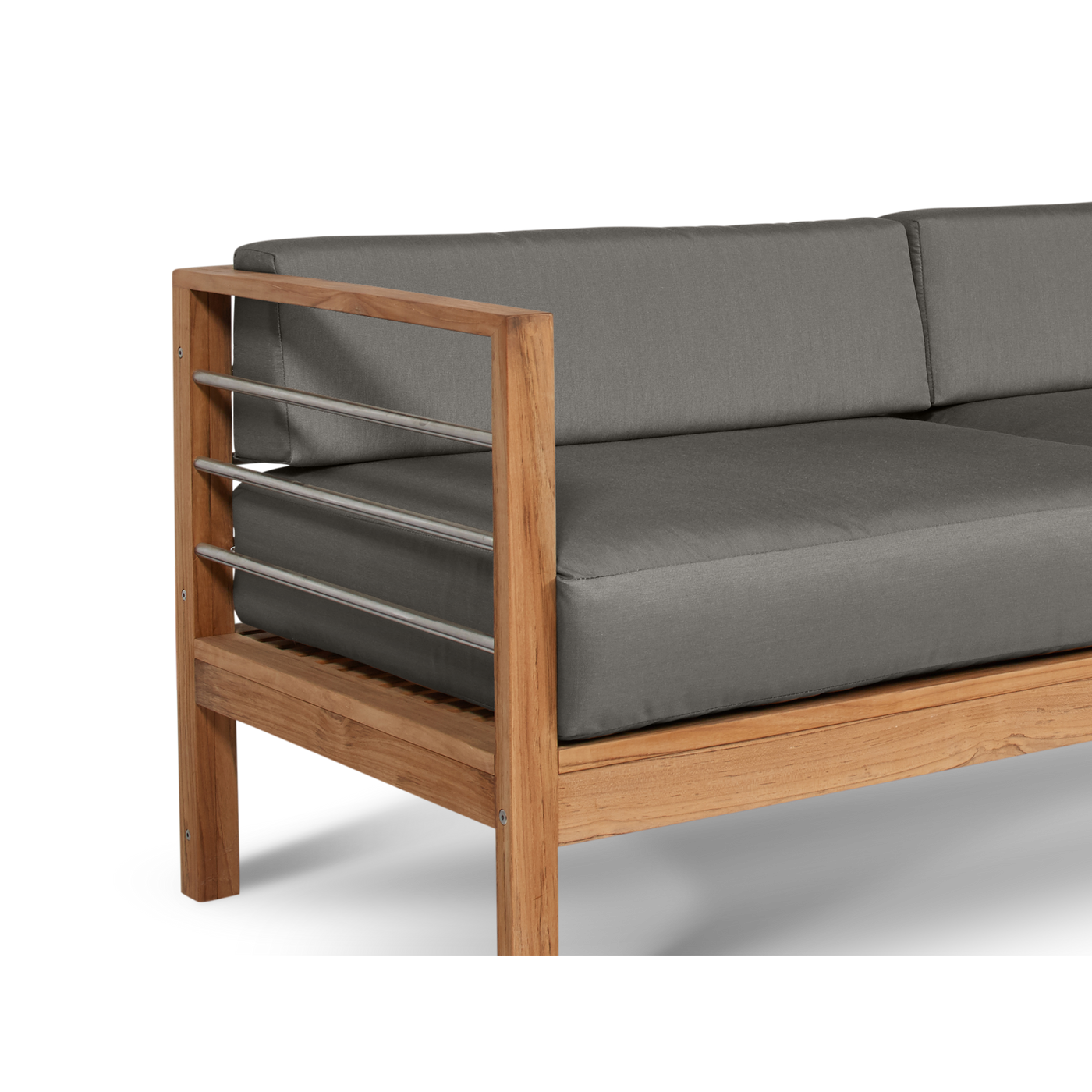 SoHo Teak Outdoor Sofa with Sunbrella® Canvas Cushion