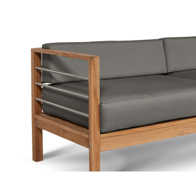 SoHo Teak Outdoor Sofa with Sunbrella® Canvas Cushion