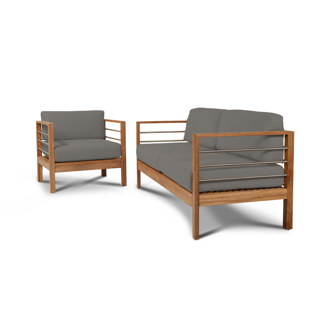 SoHo Teak Outdoor Sofa with Sunbrella® Canvas Cushion