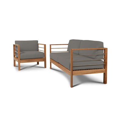 SoHo Teak Outdoor Sofa with Sunbrella® Canvas Cushion