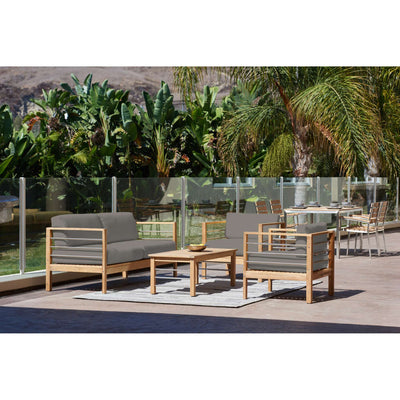 SoHo Teak Outdoor Sofa with Sunbrella® Canvas Cushion
