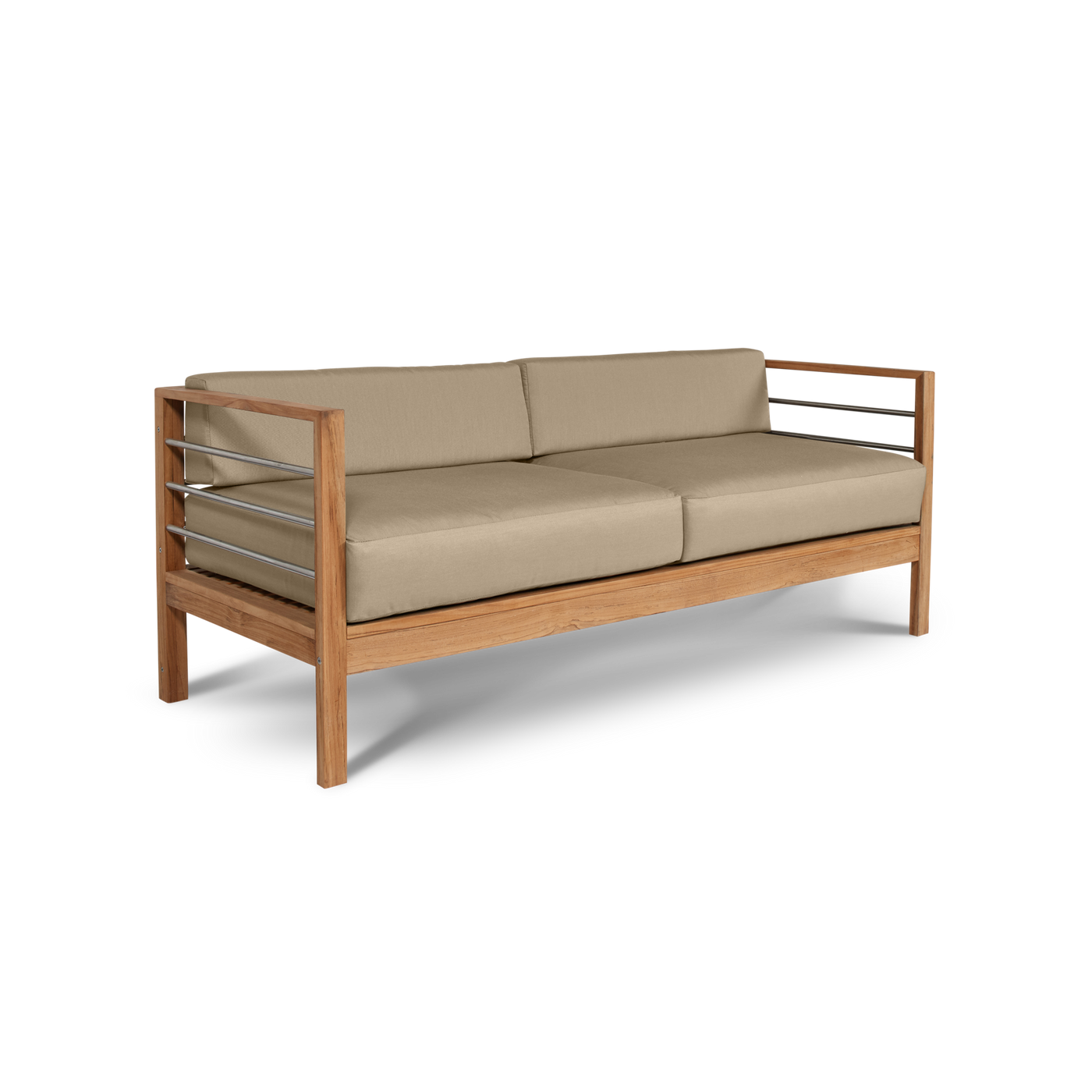 SoHo Teak Outdoor Sofa with Sunbrella® Canvas Cushion