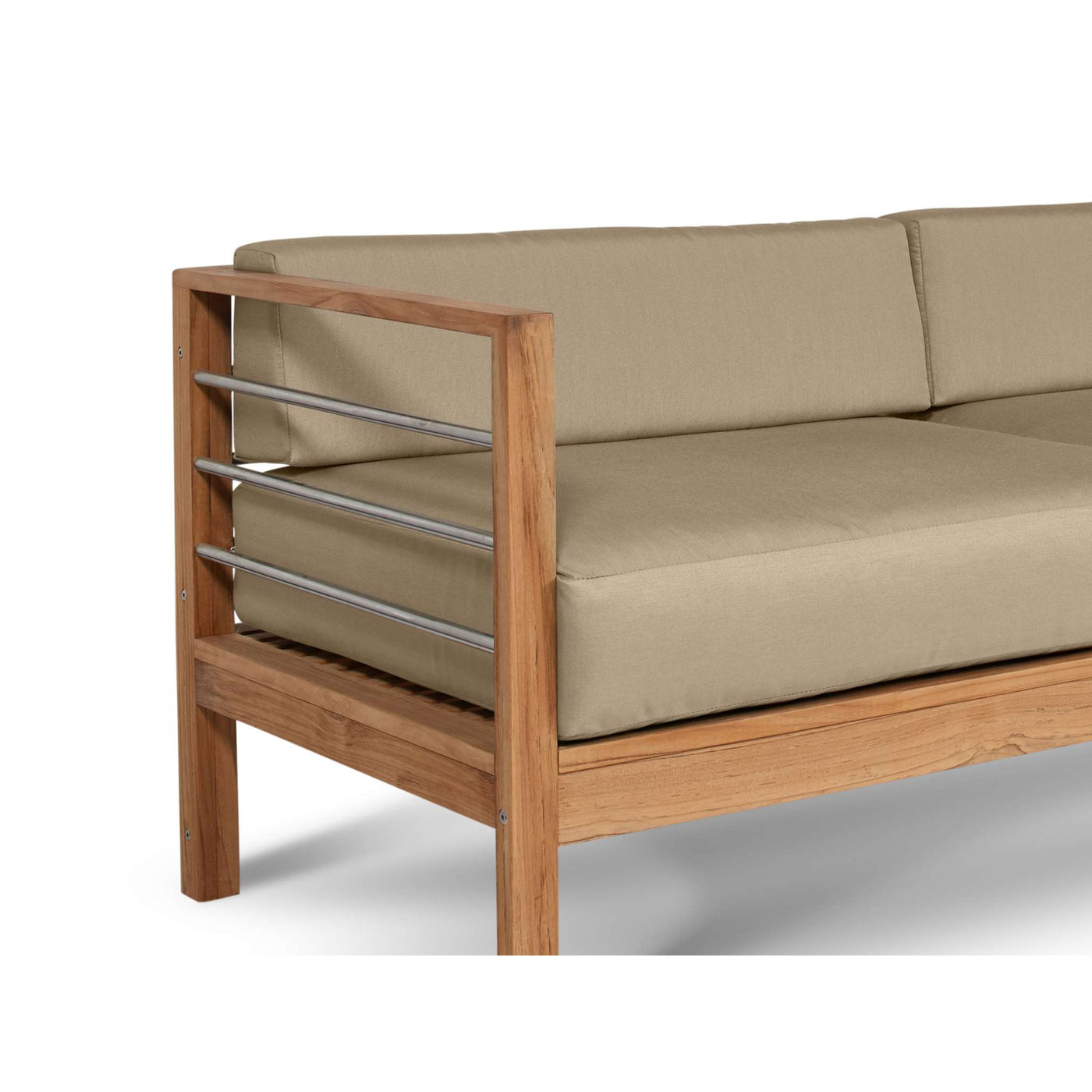 SoHo Teak Outdoor Sofa with Sunbrella® Canvas Cushion