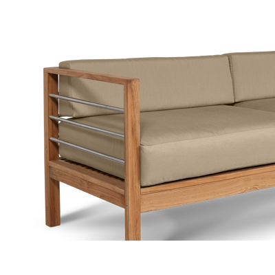 SoHo Teak Outdoor Sofa with Sunbrella® Canvas Cushion