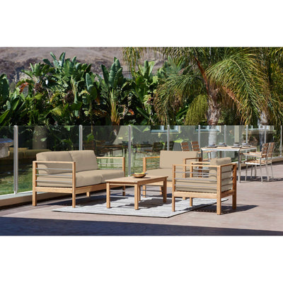 SoHo Teak Outdoor Sofa with Sunbrella® Canvas Cushion