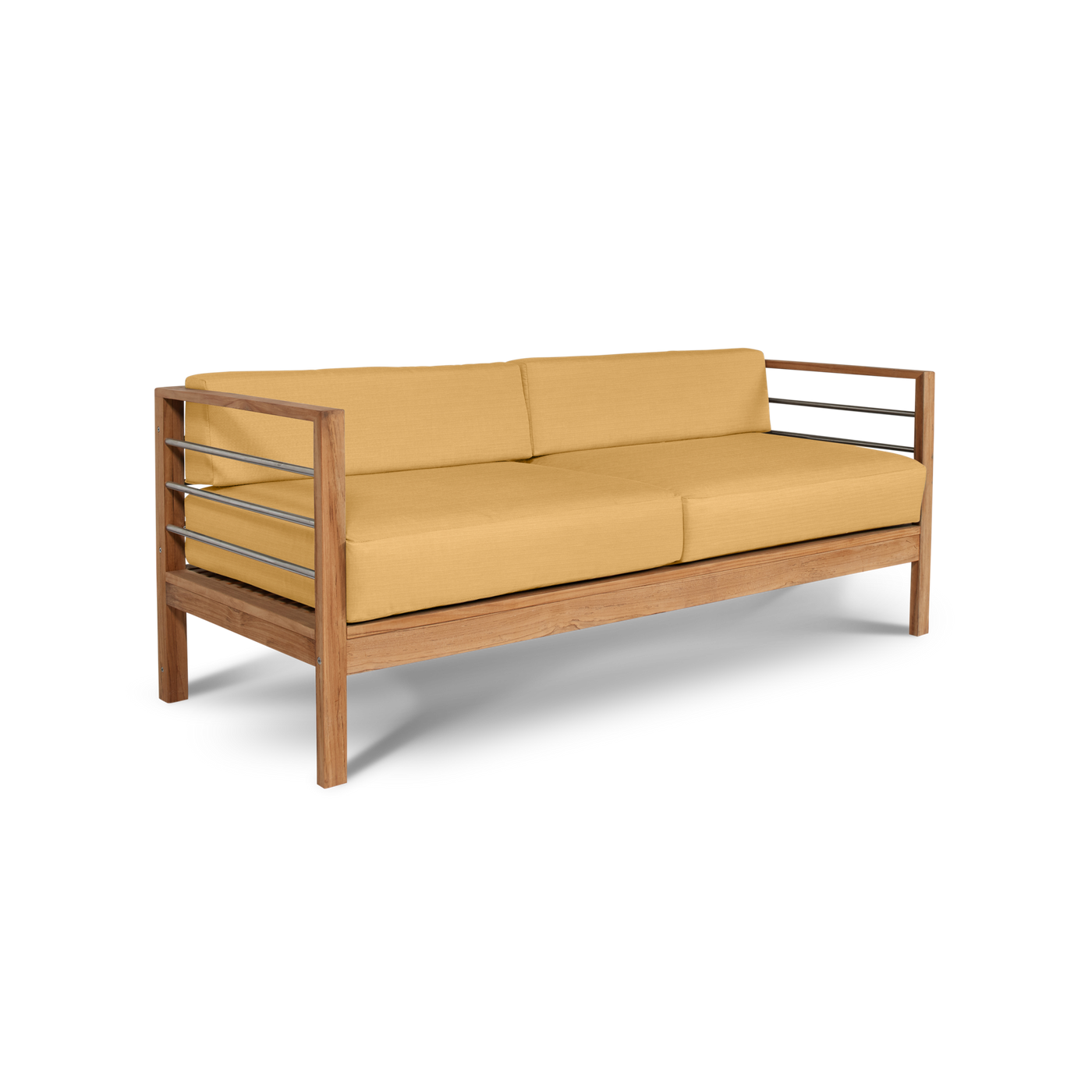 SoHo Teak Outdoor Sofa with Sunbrella® Canvas Cushion