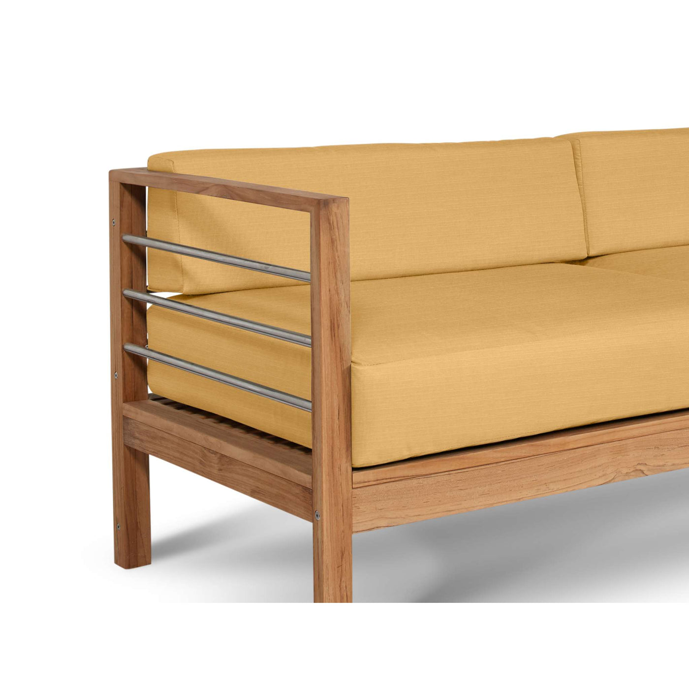 SoHo Teak Outdoor Sofa with Sunbrella® Canvas Cushion