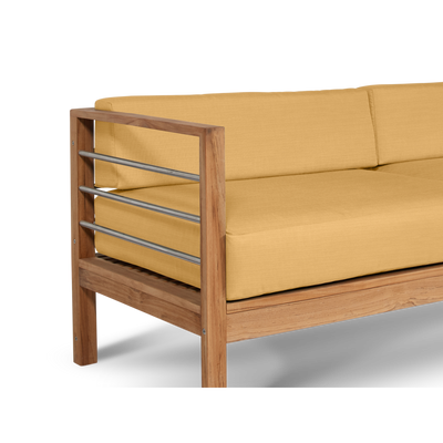 SoHo Teak Outdoor Sofa with Sunbrella® Canvas Cushion
