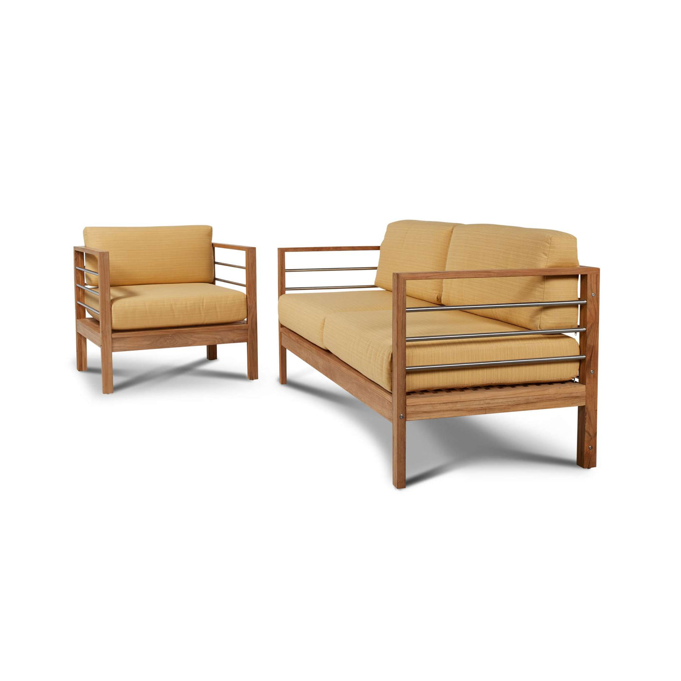 SoHo Teak Outdoor Sofa with Sunbrella® Canvas Cushion