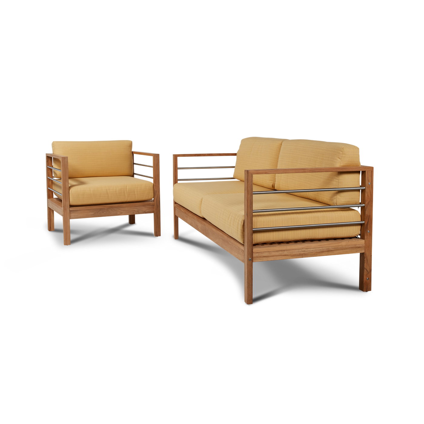 SoHo Teak Outdoor Sofa with Sunbrella® Canvas Cushion