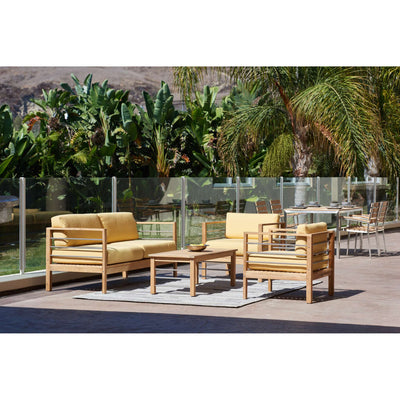 SoHo Teak Outdoor Sofa with Sunbrella® Canvas Cushion