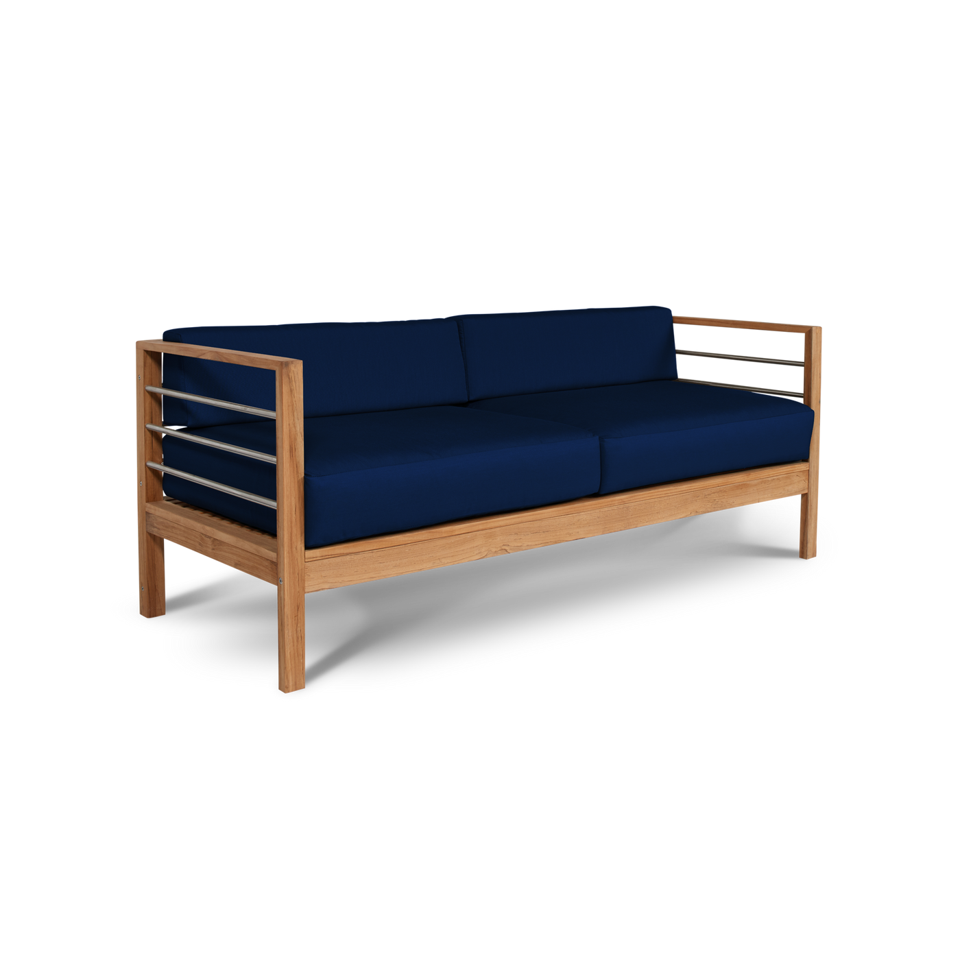 SoHo Teak Outdoor Sofa with Sunbrella® Canvas Cushion