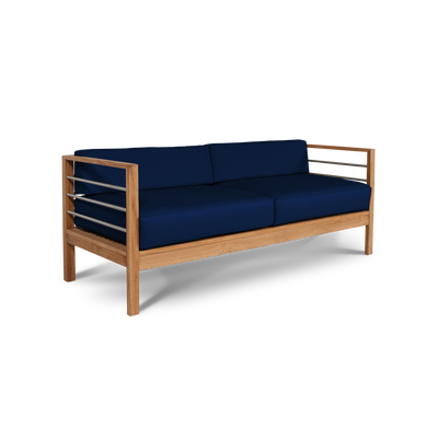 SoHo Teak Outdoor Sofa with Sunbrella® Canvas Cushion