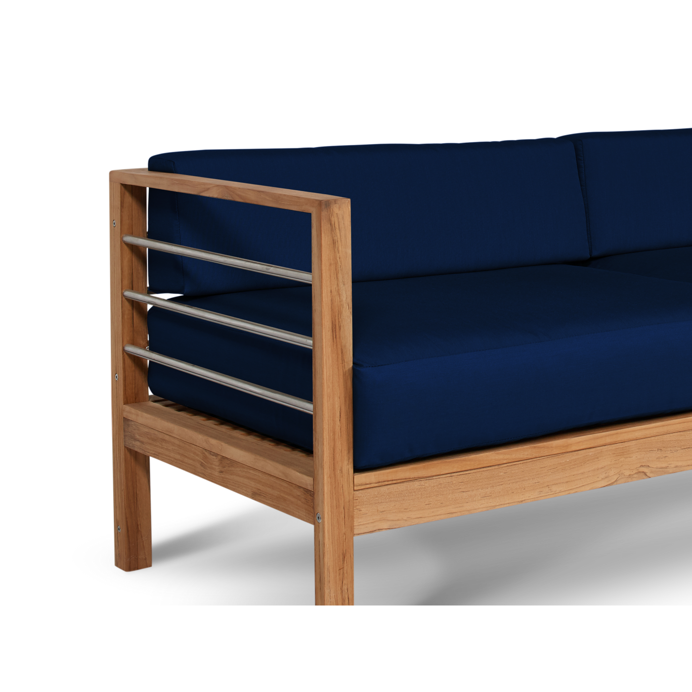 SoHo Teak Outdoor Sofa with Sunbrella® Canvas Cushion