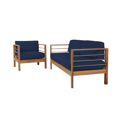 SoHo Teak Outdoor Sofa with Sunbrella® Canvas Cushion