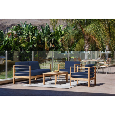 SoHo Teak Outdoor Sofa with Sunbrella® Canvas Cushion