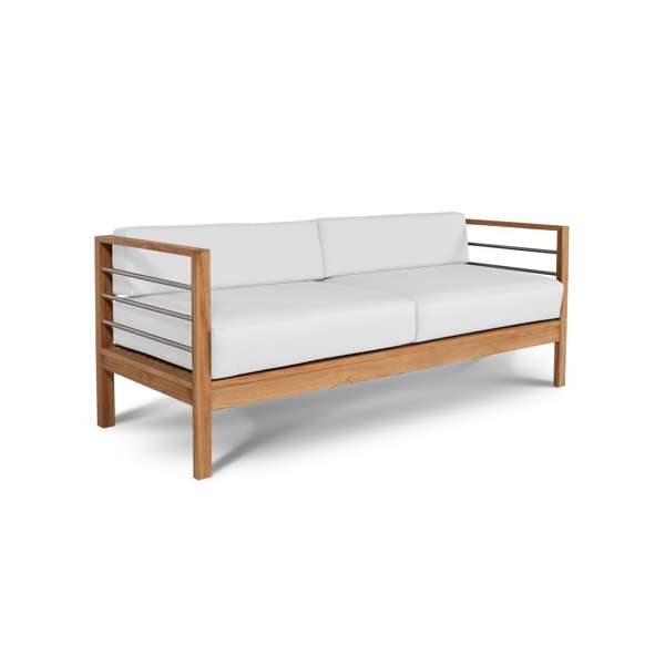 SoHo Teak Outdoor Sofa with Sunbrella® Canvas Cushion