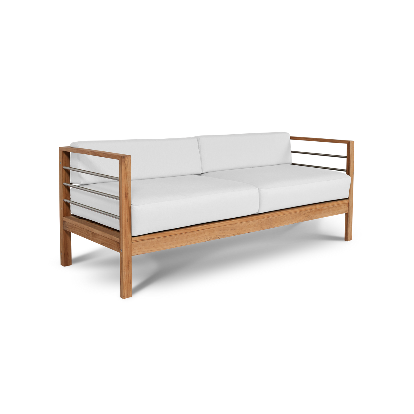 SoHo Teak Outdoor Sofa with Sunbrella® Canvas Cushion