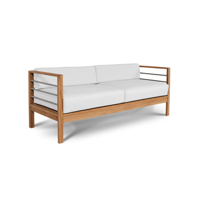 SoHo Teak Outdoor Sofa with Sunbrella® Canvas Cushion