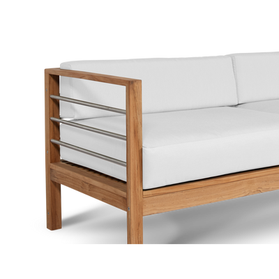 SoHo Teak Outdoor Sofa with Sunbrella® Canvas Cushion