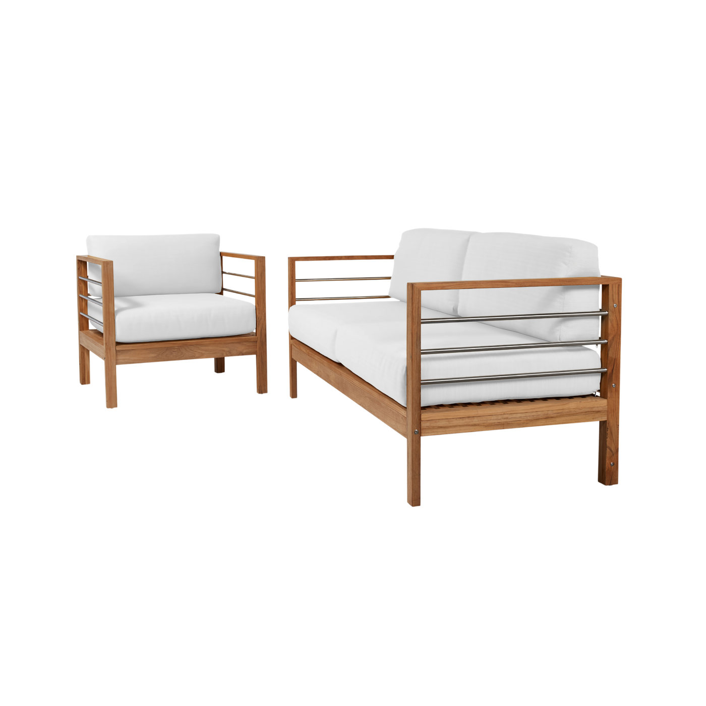SoHo Teak Outdoor Sofa with Sunbrella® Canvas Cushion