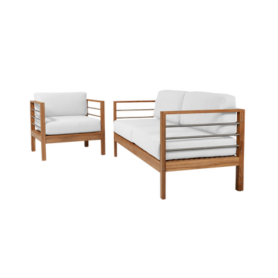 SoHo Teak Outdoor Sofa with Sunbrella® Canvas Cushion